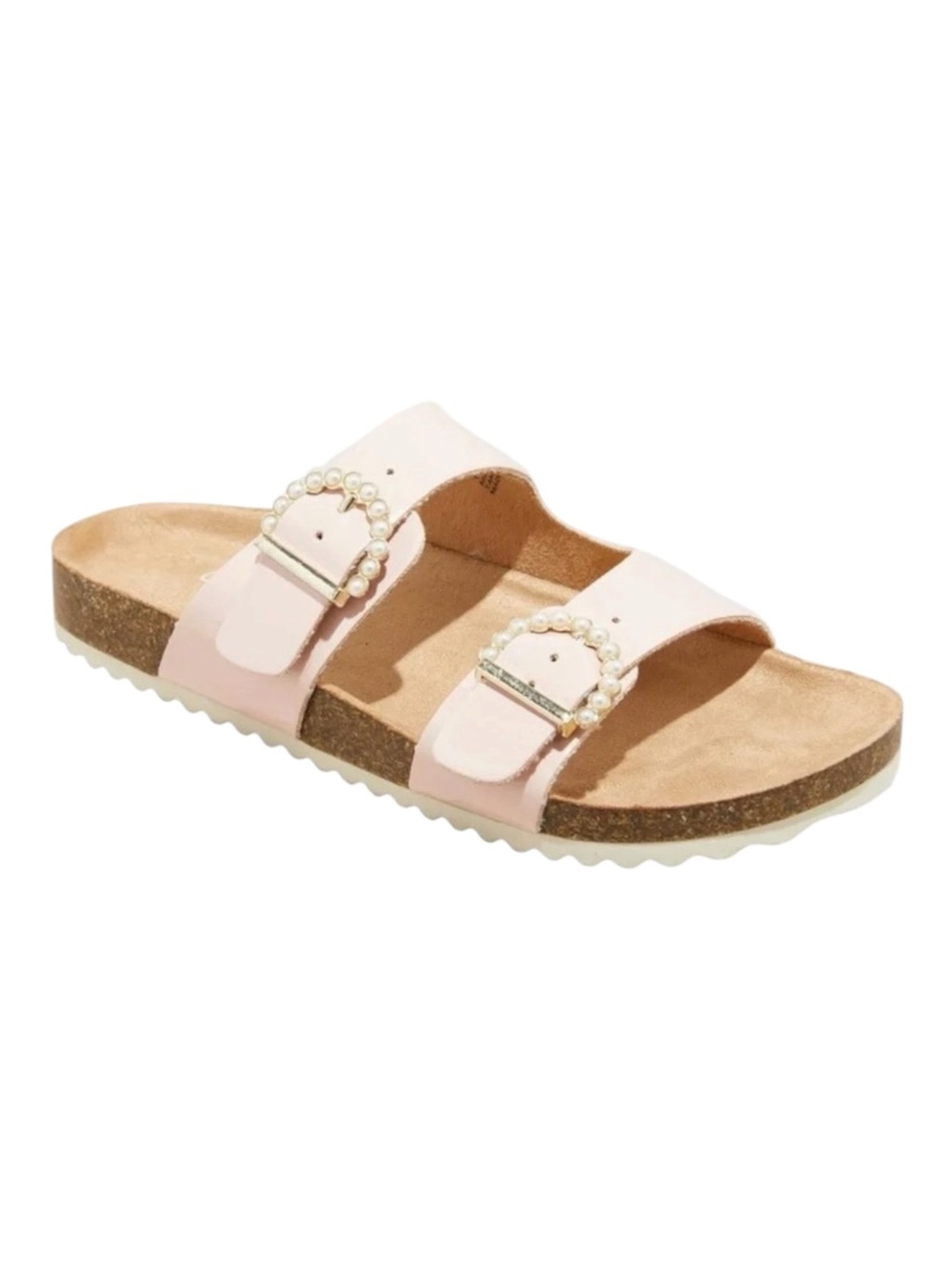 Cat & Jack Girl's Pink Drew Footbed Sandals with Pearl Details